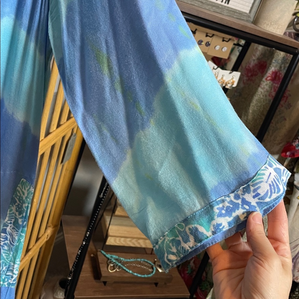 Soft Surroundings Aqua and Mint Swim Cover-Up - Picture 5 of 10